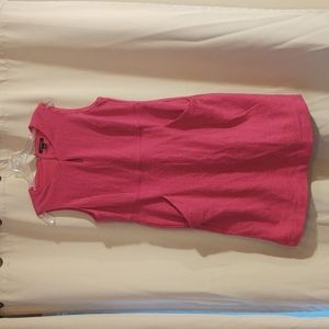 Lands End knit keyhole sheath pink dress